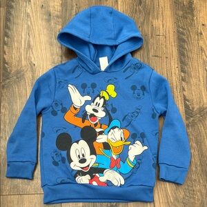 Disney Kids Blue Hoodie with Mickey, Goofy, and Donald